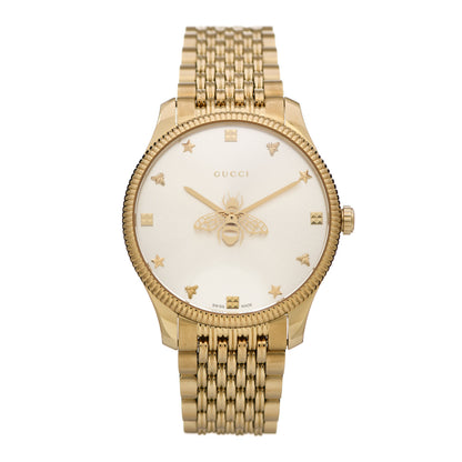 Gucci Stainless Steel 36mm G-Timeless Bee Quartz Watch Gold 1 of 4