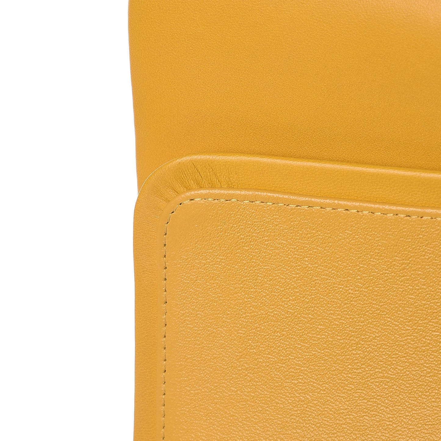 Lambskin Quilted Jumbo Double Flap Yellow