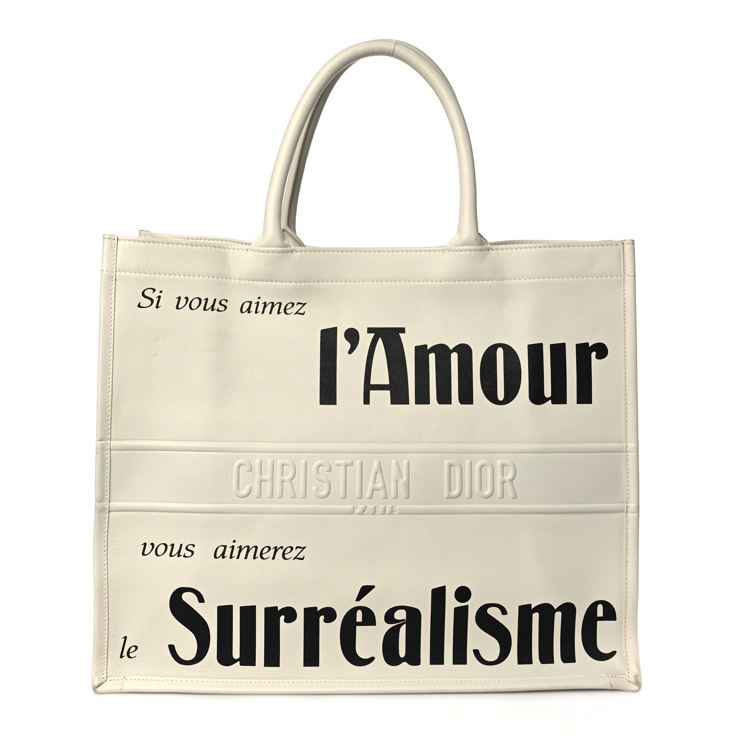 Christian Dior Calfskin Large Surrealism Book Tote Ivory 1 of 13