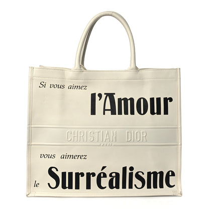 Christian Dior Calfskin Large Surrealism Book Tote Ivory 1 of 13