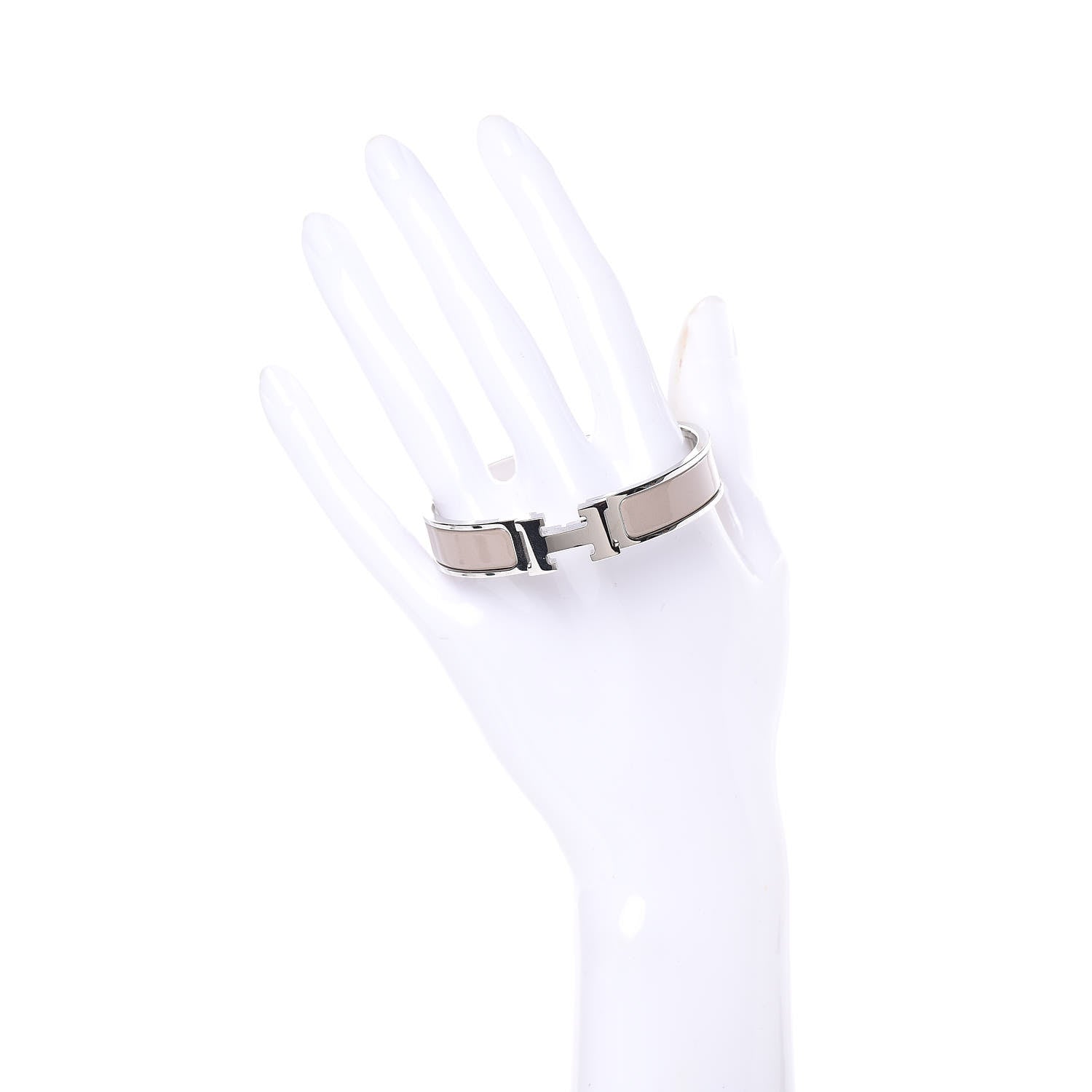 Hermes Narrow Enamel Clic Clac H Bracelet PM Marron Glace 2 of 5