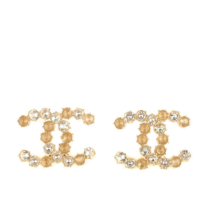 Chanel Crystal CC Earrings Gold 1 of 5