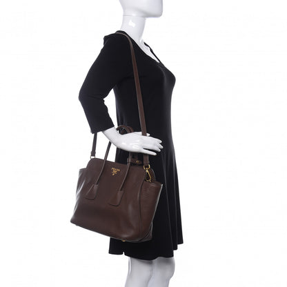 Prada Vitello Daino Shopping Tote Bruciato 2 of 23