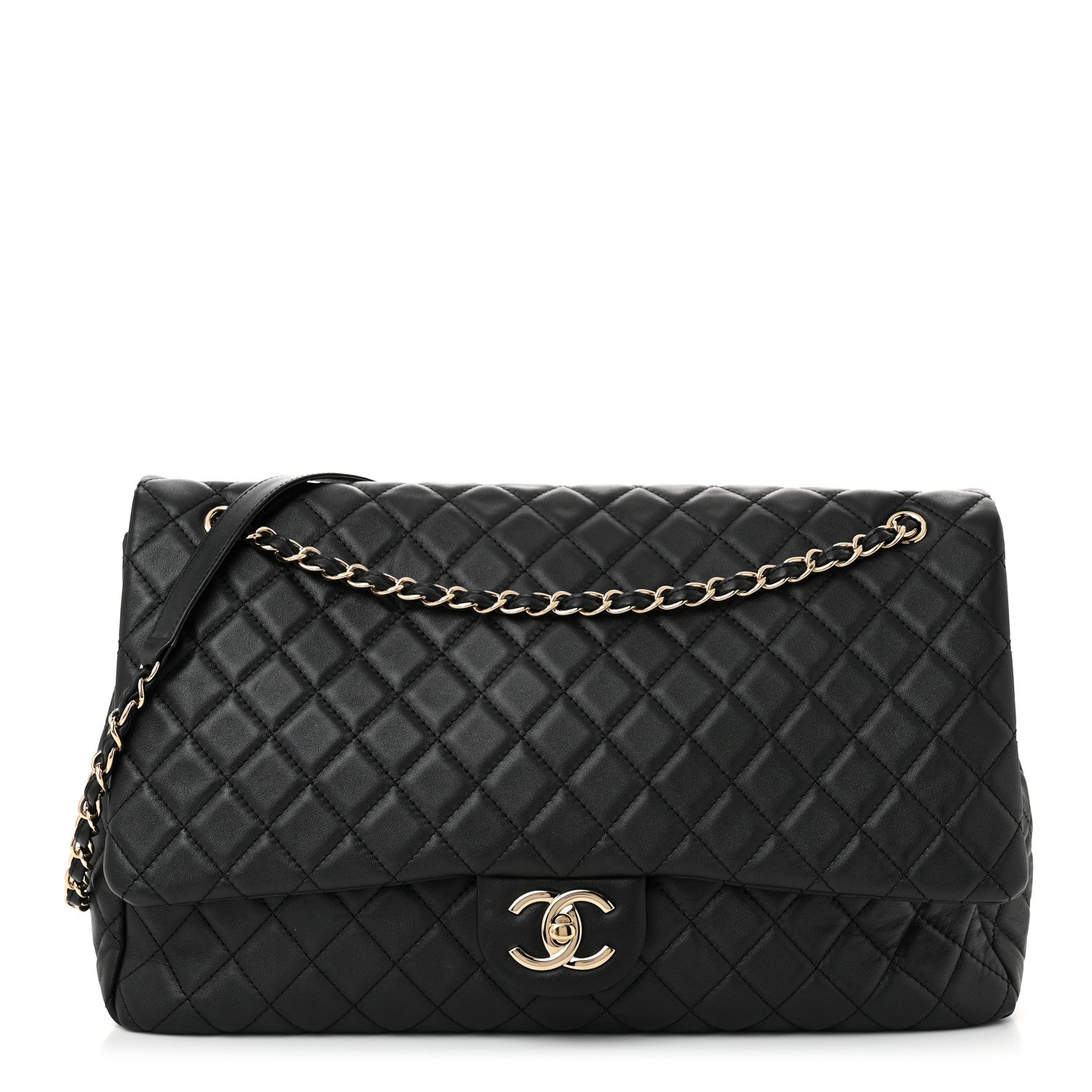 Chanel Calfskin Quilted XXL Travel Flap Bag Black 1 of 11