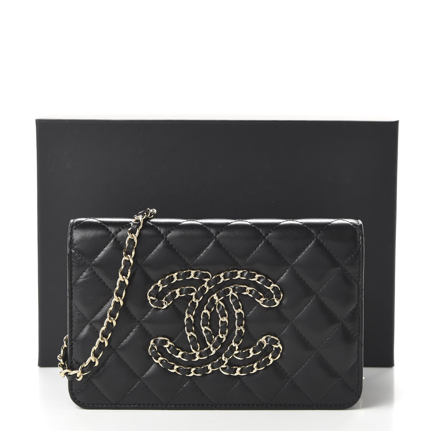 Chanel Calfskin Once Upon A Time Wallet on Chain WOC Black 12 of 12