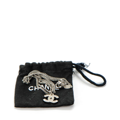 Chanel Crystal Timeless CC Necklace Silver 4 of 4