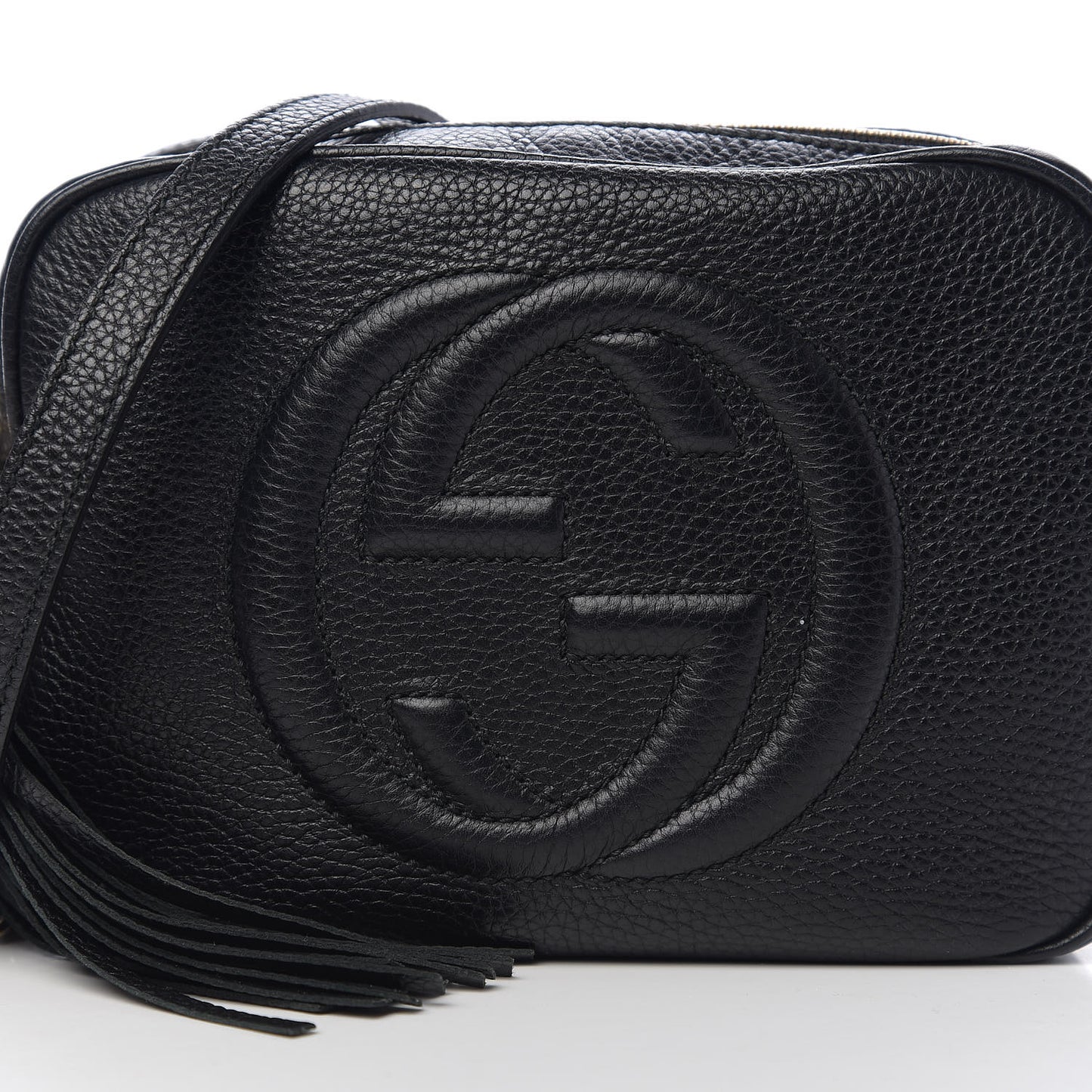 Pebbled Calfskin Small Soho Disco Bag Black