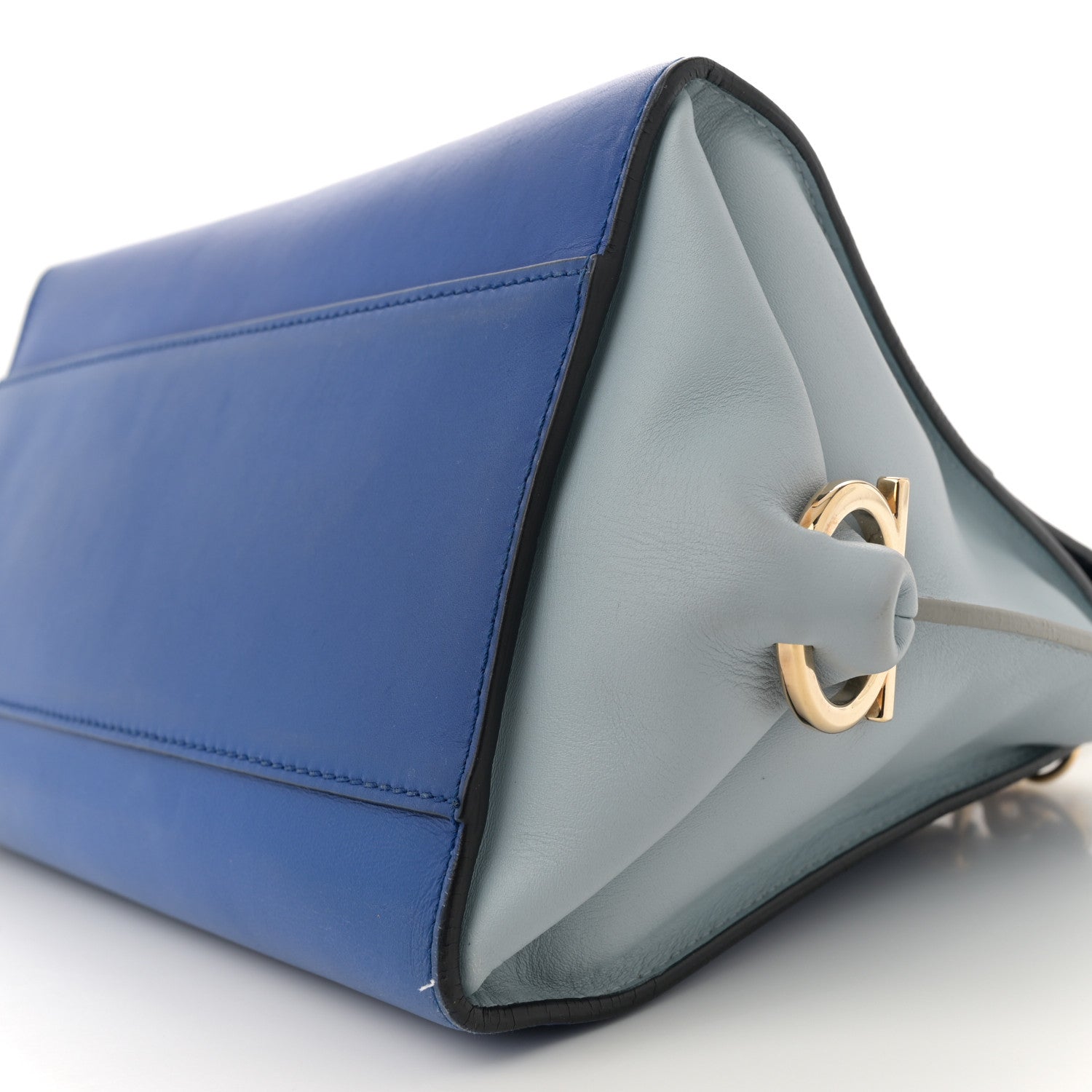 Salvatore Ferragamo Calfskin Small Sofia Satchel Blue Multicolor 9 of 13