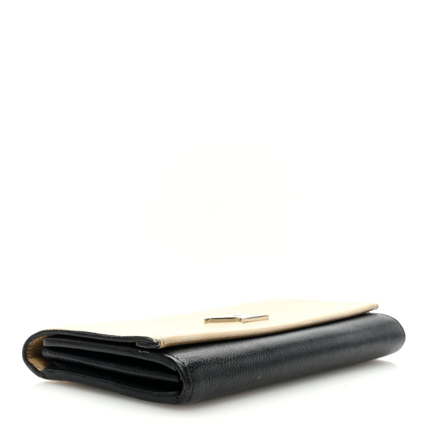 Calfskin Lockme II Wallet Vanille Black