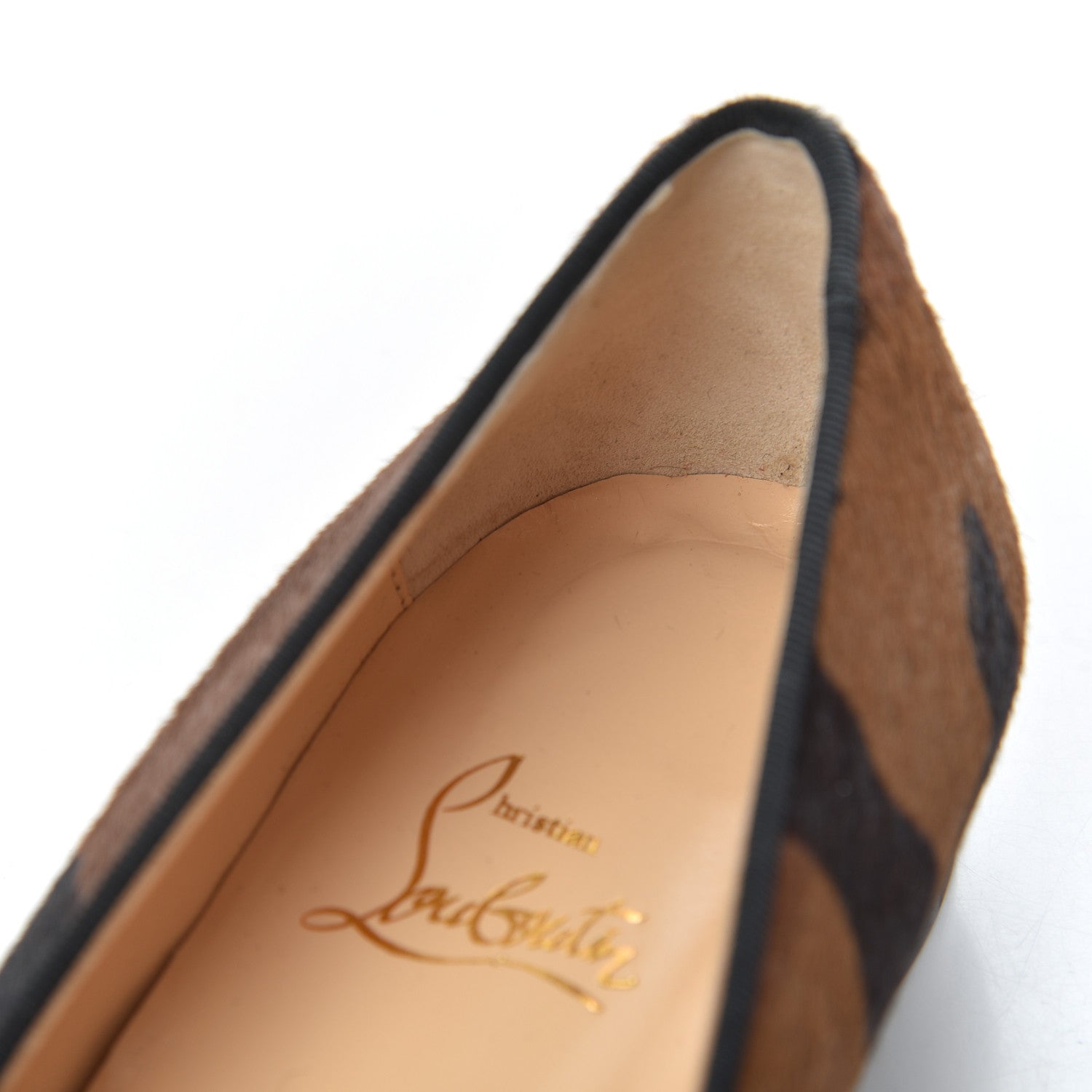 Christian Louboutin Pony Hair Print Spikes Womens Intern Flat Loafers 38 Camo Black 8 of 14