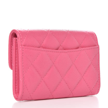 Chanel Caviar Quilted Flap Card Holder Wallet Pink 3 of 9