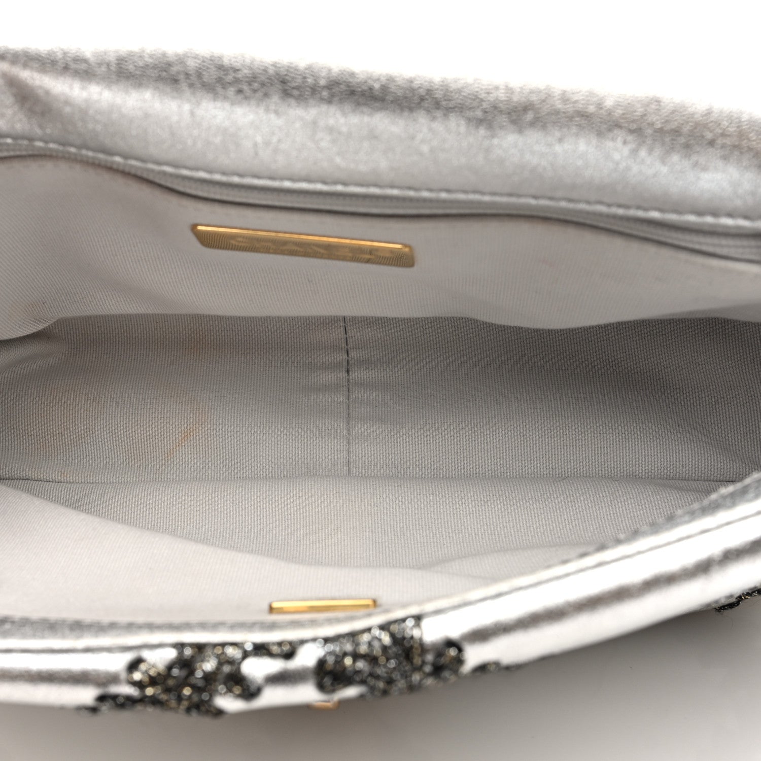 Chanel Metallic Calfskin Crochet Medium Chanel 19 Flap Silver 5 of 10