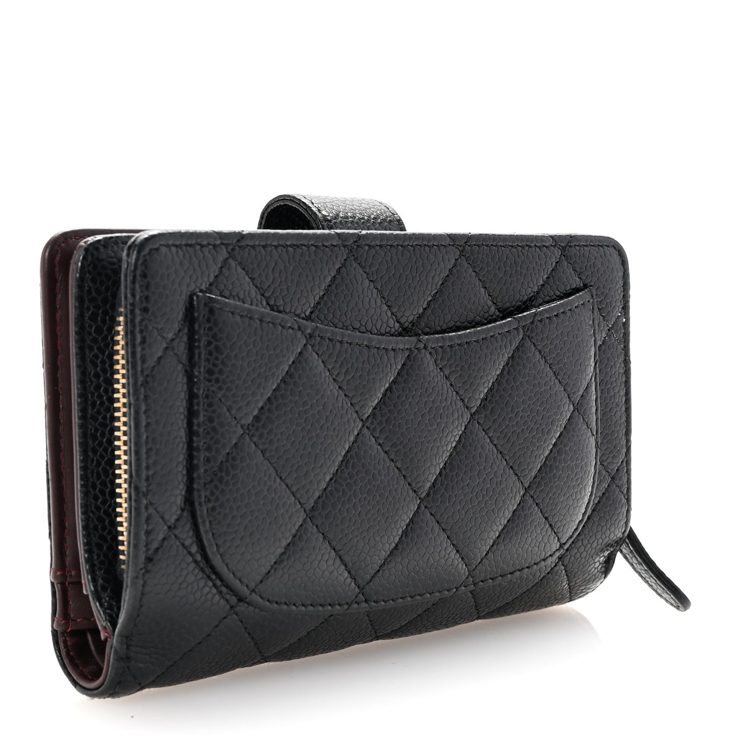 Caviar Quilted CC French Wallet Black