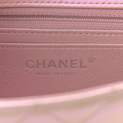 Chanel Iridescent Calfskin Quilted Mini Rectangular Flap Pink 6 of 11