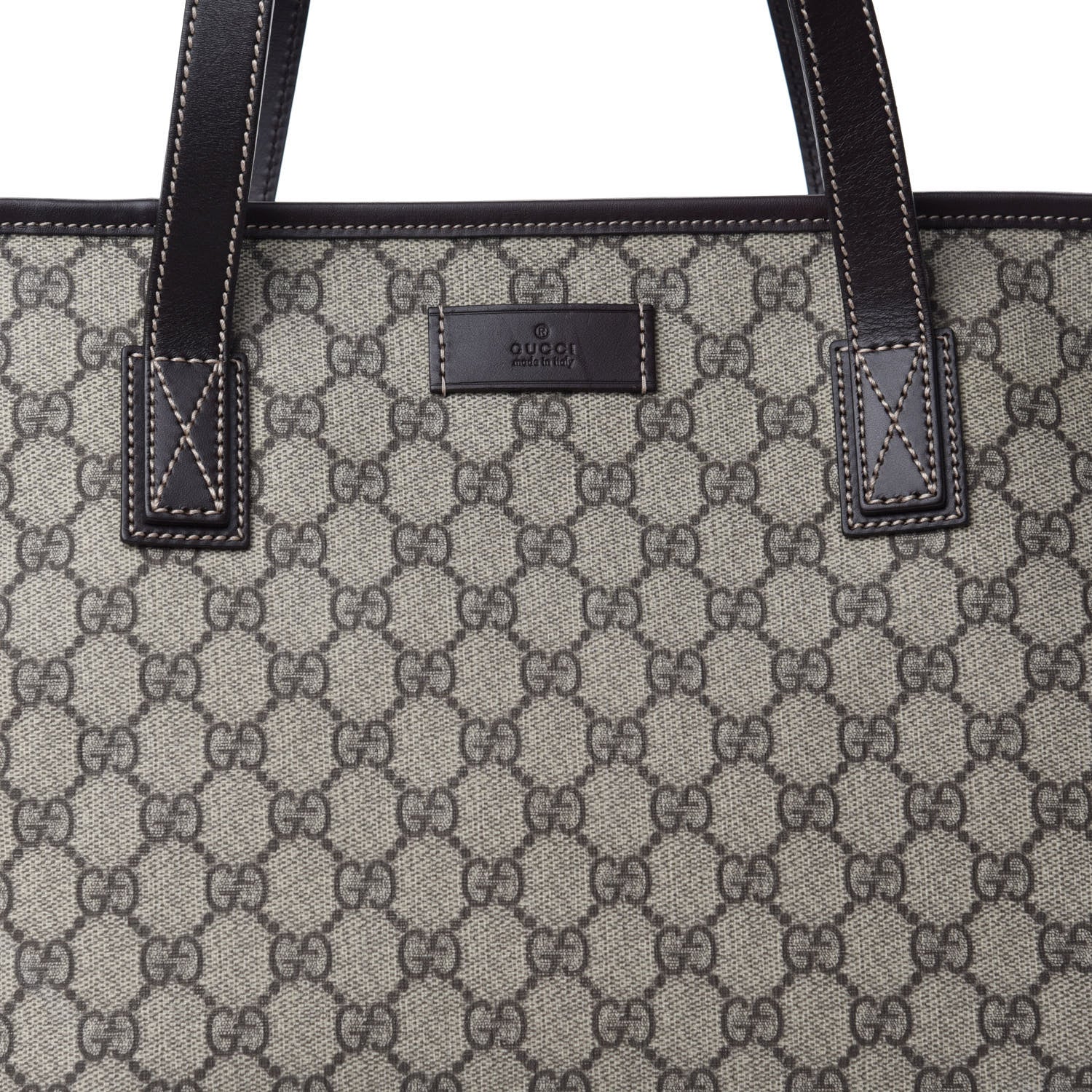 Gucci GG Supreme Monogram Medium Zippered Shopping Tote Dark Brown 11 of 11
