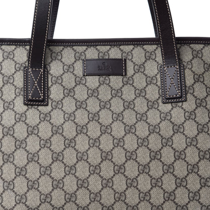 Gucci GG Supreme Monogram Medium Zippered Shopping Tote Dark Brown 11 of 11
