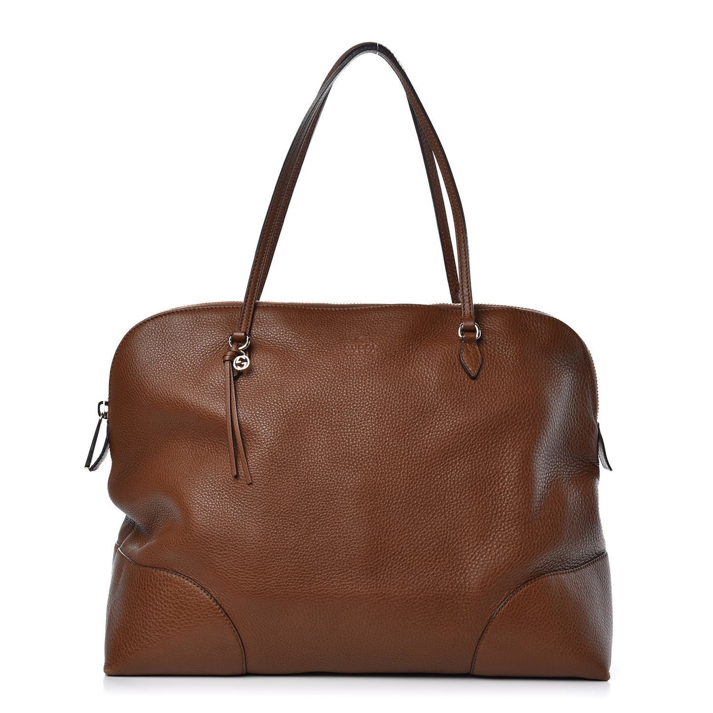 Pebbled Calfskin Medium Bree Shoulder Bag Nut Brown