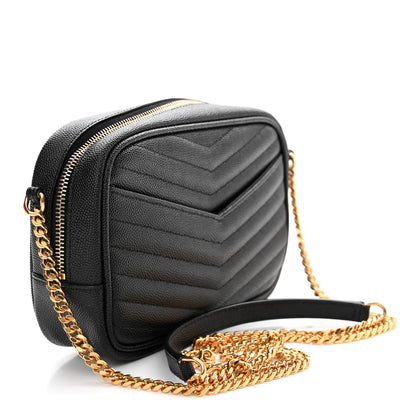 Saint Laurent Grain De Poudre Matelasse Monogram Mini Lou Camera Bag Black 3 of 11