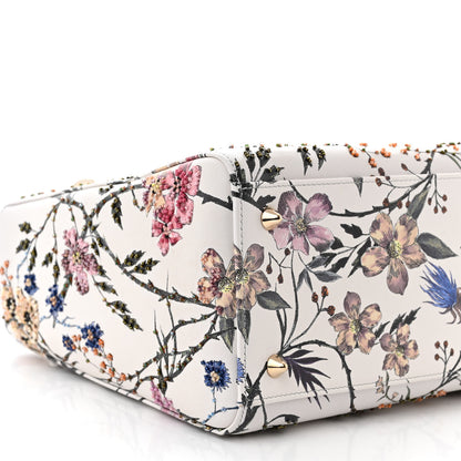 Christian Dior Calfskin Rosa Mutabilis Embroidered Medium Lady Dior White Multicolor 9 of 10