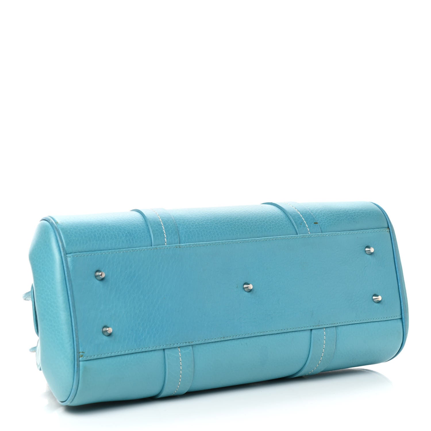 Christian Dior Calfskin Butterfly Pearls Frame Satchel Blue 3 of 13