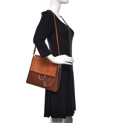 Chloe Suede Calfskin Medium Faye Shoulder Bag Tobacco 2 of 10