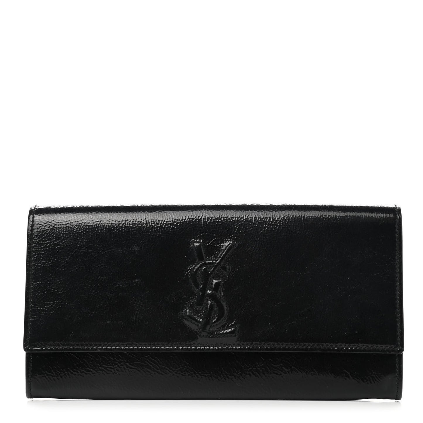 Textured Patent Monogram Small Belle De Jour Clutch Black