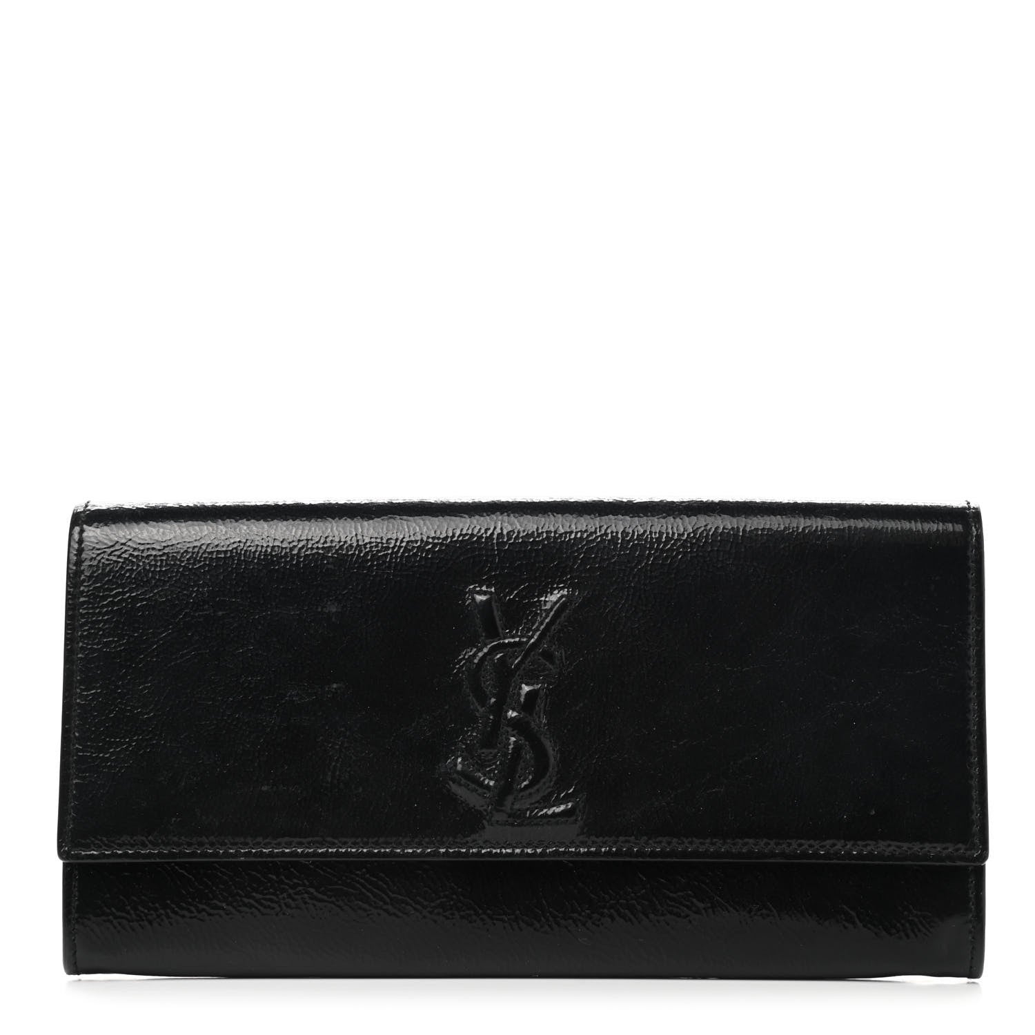 Saint Laurent Textured Patent Monogram Small Belle De Jour Clutch Black 1 of 7