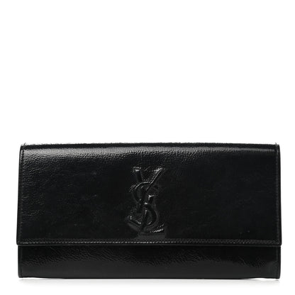 Saint Laurent Textured Patent Monogram Small Belle De Jour Clutch Black 1 of 7