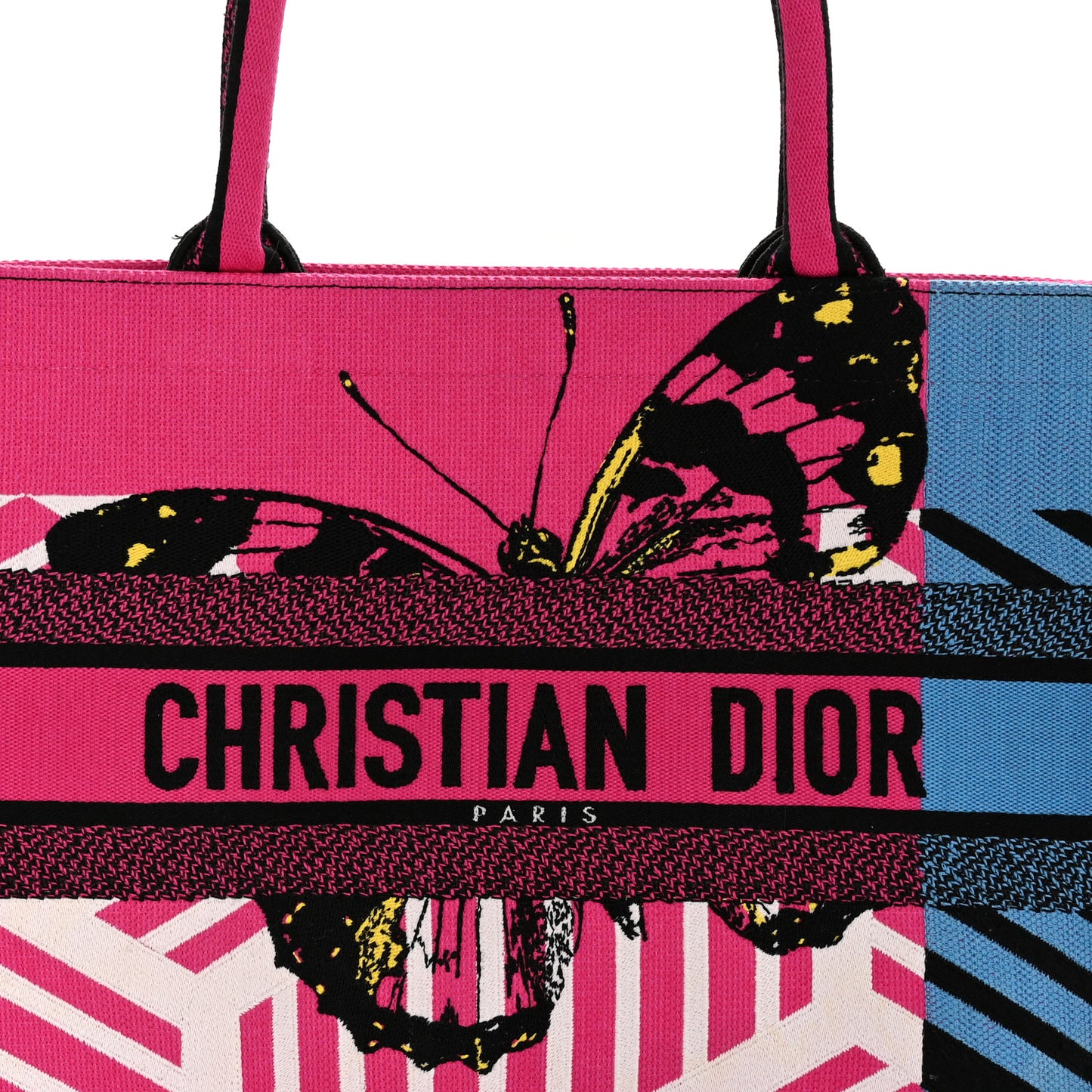 Canvas Embroidered Medium Jungle Pop Book Tote Fuchsia Multicolor