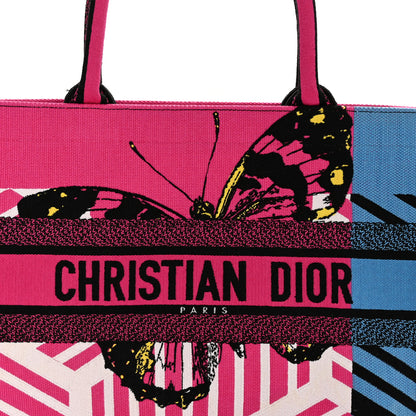 Christian Dior Canvas Embroidered Medium Jungle Pop Book Tote Fuchsia Multicolor 8 of 13
