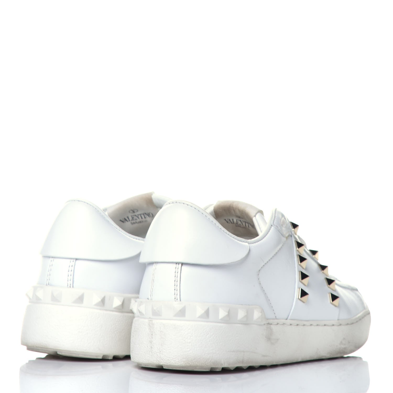 Valentino Garavani Calfskin Rockstud Untitled Open Sneakers 37 White 4 of 8