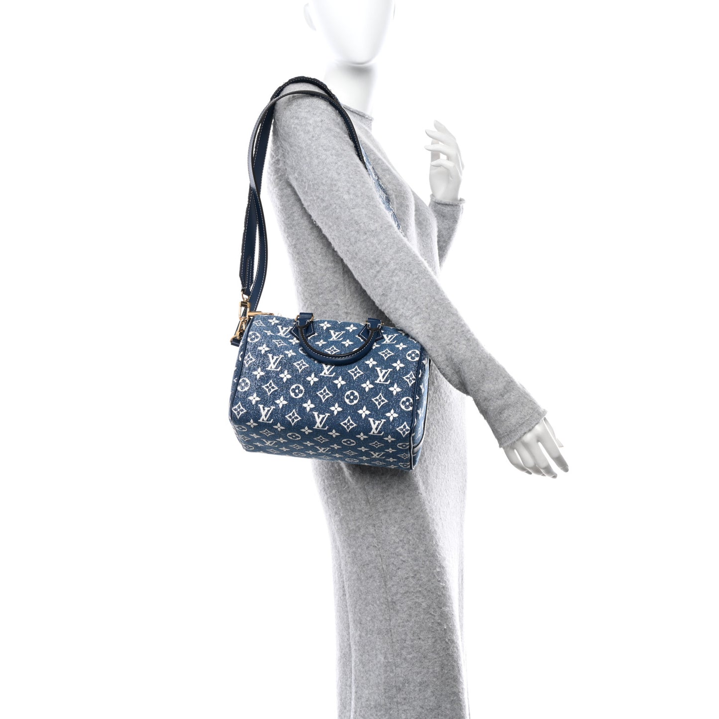 Monogram Jacquard Denim Speedy Bandouliere 25 Bleu
