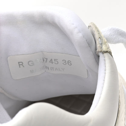 Chanel Suede Calfskin Fabric CC Sneakers 36 White 7 of 12