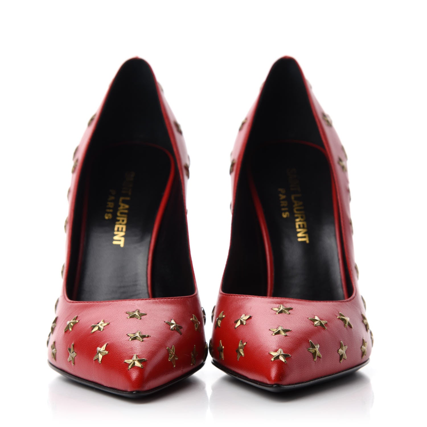 Saint Laurent Calfskin Star Studded Pumps 36 Red 2 of 8