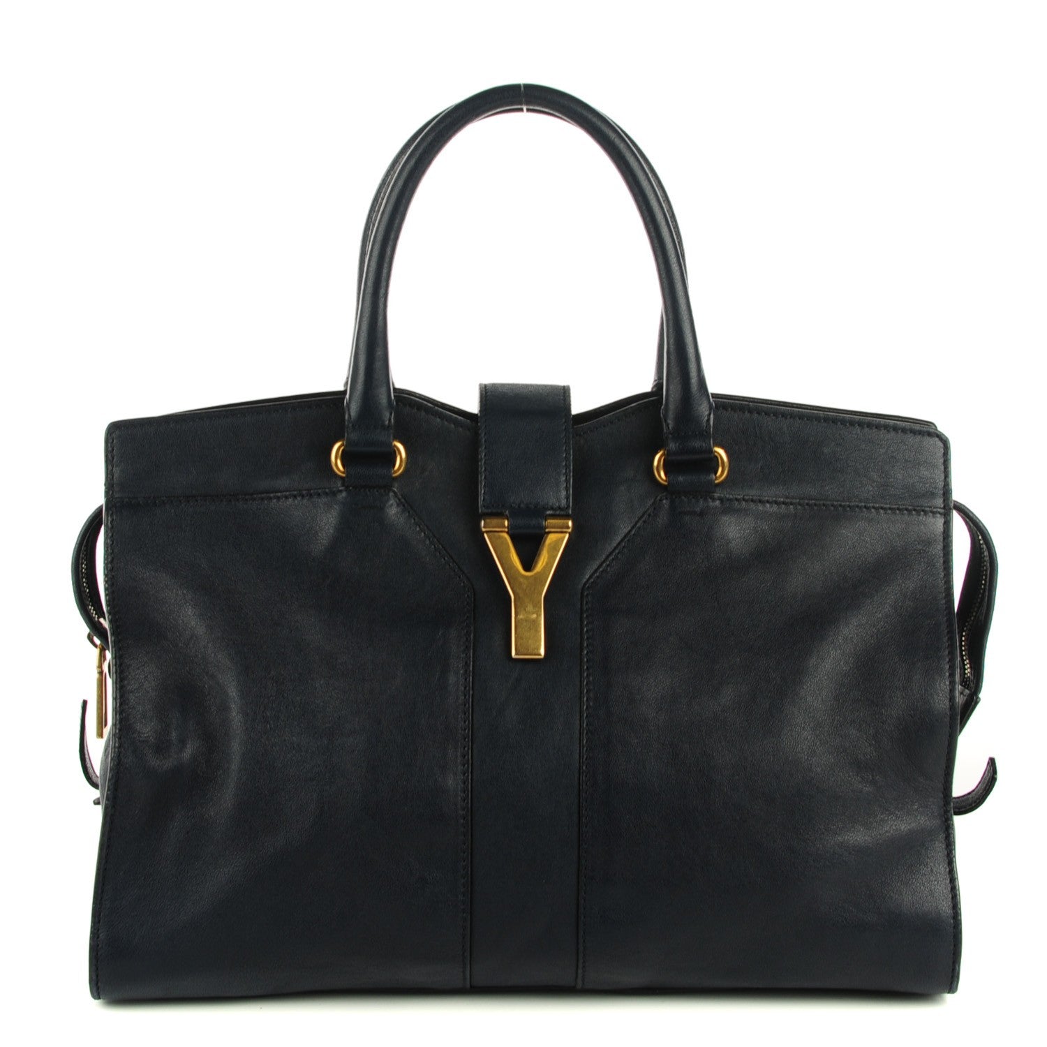 Saint Laurent Sheepskin Medium Cabas ChYc Navy 1 of 8