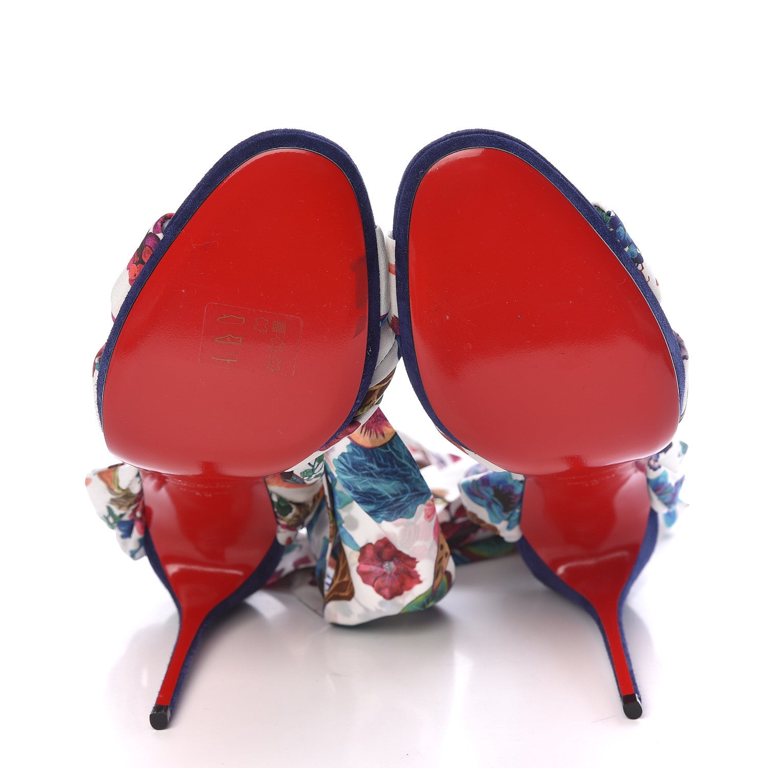 Christian Louboutin Veau Velours Crepe Verger Tres Frais 120 Sandals 42 Blue Multi 7 of 10