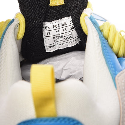 Balenciaga Fabric Mesh Nappa Mens Triple S Sneakers 46 Bleu White Vert Jaune 8 of 9