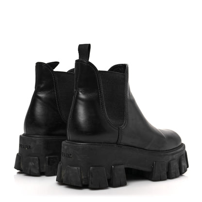Prada Spazzolato Rois Monolith Chelsea 55mm Ankle Boots 36 Black 4 of 8