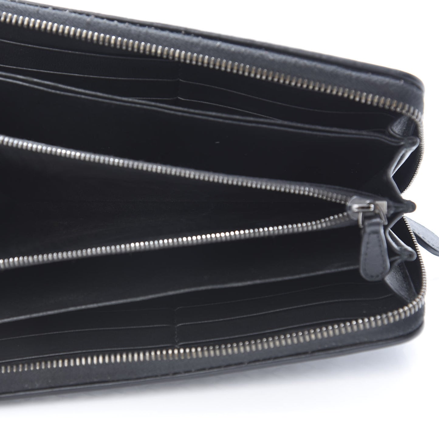 Nappa Intrecciato Zip Around Wallet Black