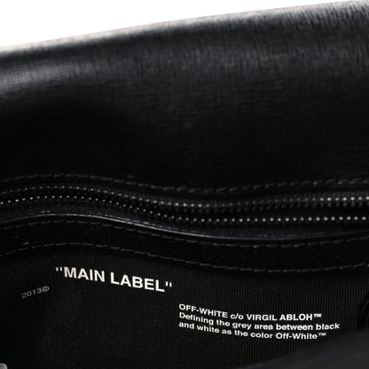 Off-White Calfskin Diag Flap Bag Black White 6 of 9