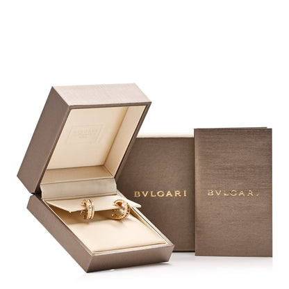Bulgari 18K Yellow Gold Diamond B.Zero1 Rock Edge Hoop Earrings 5 of 5
