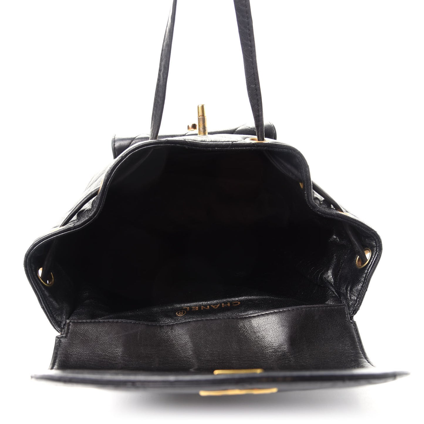 Lambskin Quilted Backpack Black