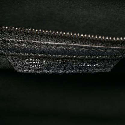 Celine Drummed Calfskin Mini Luggage Black 6 of 10