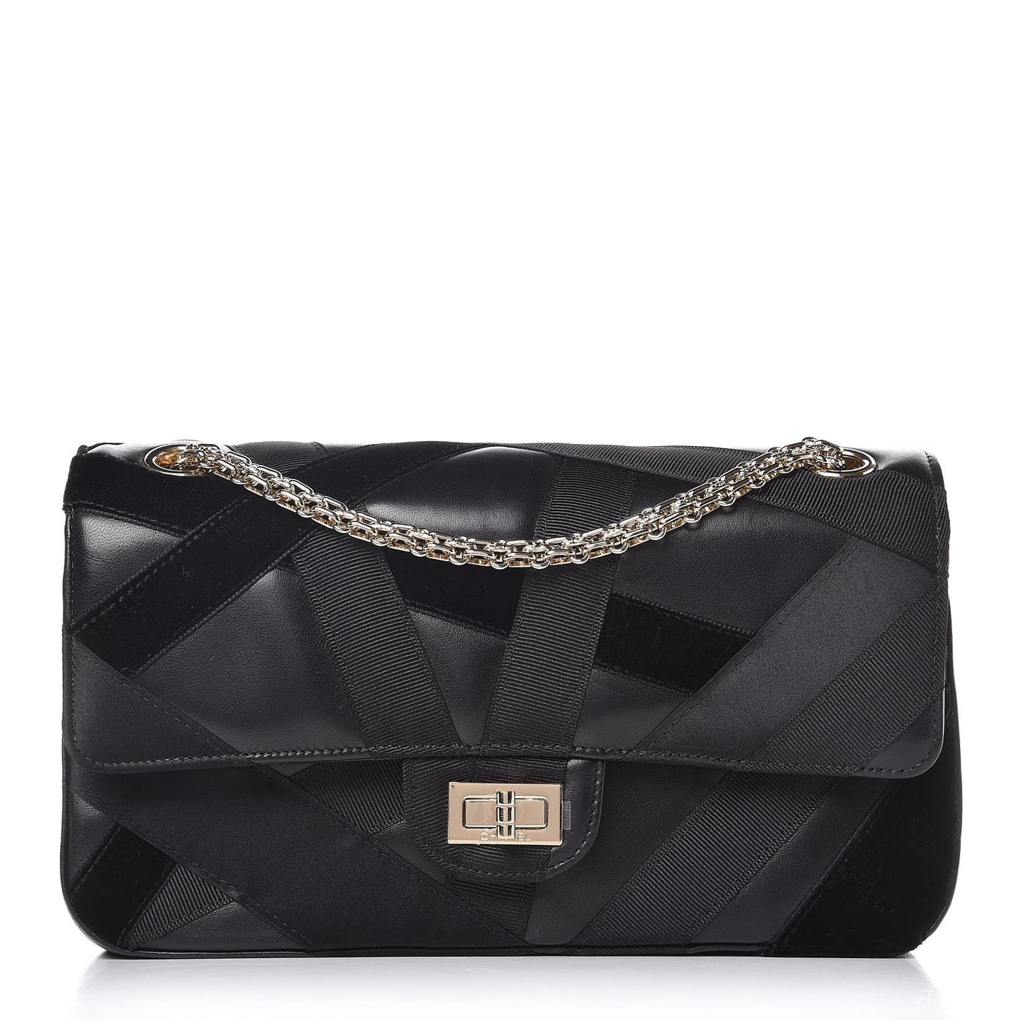 Lambskin Velvet Grosgrain Quilted 2.55 Reissue 225 Flap Black