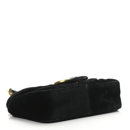 Gucci Velvet Matelasse Mini GG Marmont Shoulder Bag Black 4 of 16