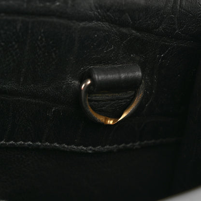 Saint Laurent Calfskin Crocodile Embossed Baby Sac De Jour Black 12 of 14