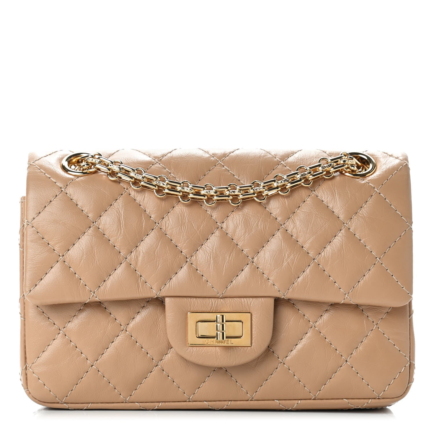 Chanel Aged Calfskin Quilted 2.55 Reissue Mini Flap Beige 1 of 9