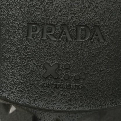 Prada Spazzolato Rois Re-Nylon Metal Triangle Logo Monolith Pouch Pocket 55mm Boots 40 Militare 8 of 13