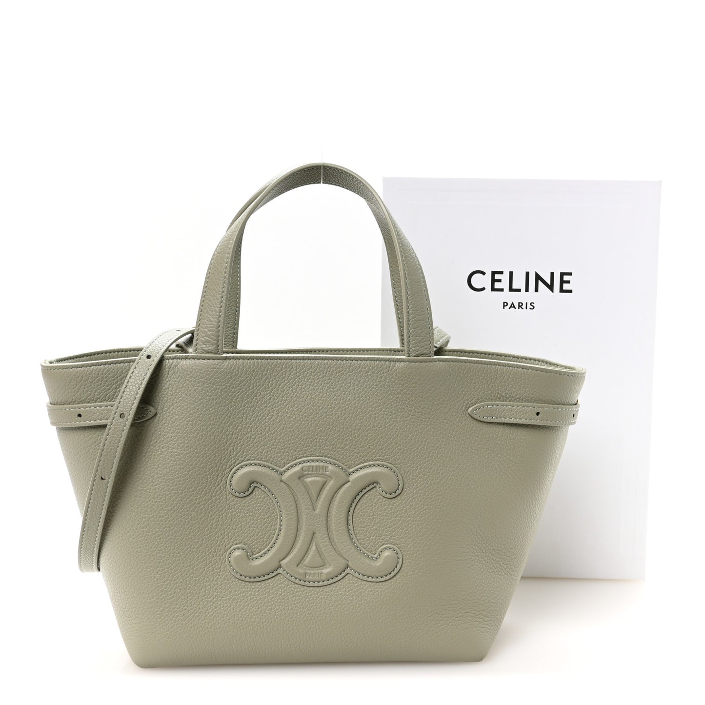 Grained Calfskin Triomphe Mini Cabas Anais Light Clay