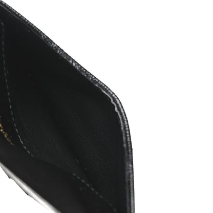 Saint Laurent Grain De Poudre Matelasse Chevron Monogram Compact Wallet Black 5 of 8